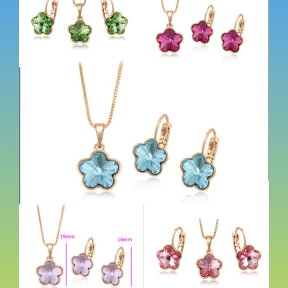 Swarovvski Crystal Jewelry Set, 18k Gold Plated